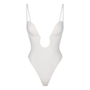 SKIMS Deep Plunge Shapewear Bodysuit - Marble - Size S
